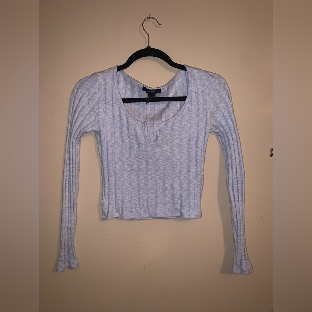 Forever 21 Small Baby Blue Long Sleeve